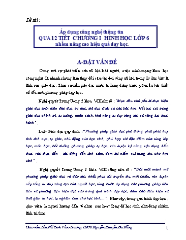 SKKN Áp dụng công nghệ thông tin qua 12 tiết Chương I Hình học Lớp 6 nhằm nâng cao hiệu quả dạy học