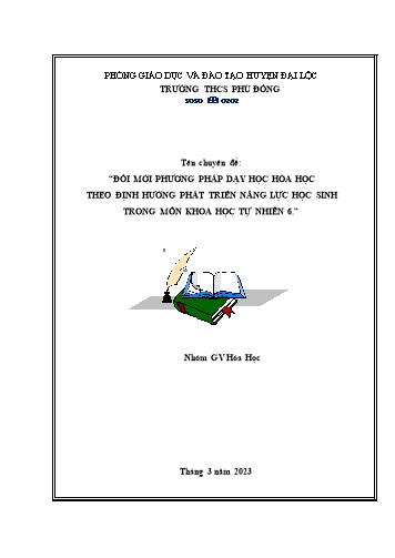 Sáng kiến kinh nghiệm Đổi mới phương pháp dạy học Hóa học theo định hướng phát triển năng lực học sinh trong môn Khoa học tự nhiên 6