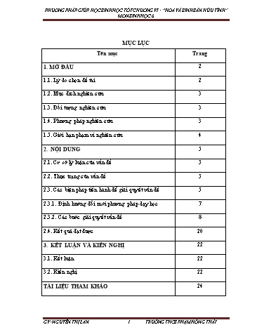 Sáng kiến kinh nghiệm Phương pháp giúp học sinh học tốt Chương VI Hoa và sinh sản hữu tính môn Sinh học 6