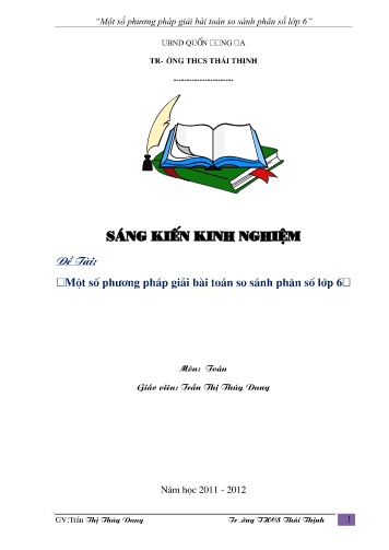 Sáng kiến kinh nghiệm Một số phương pháp giải bài toán so sánh phân số Lớp 6